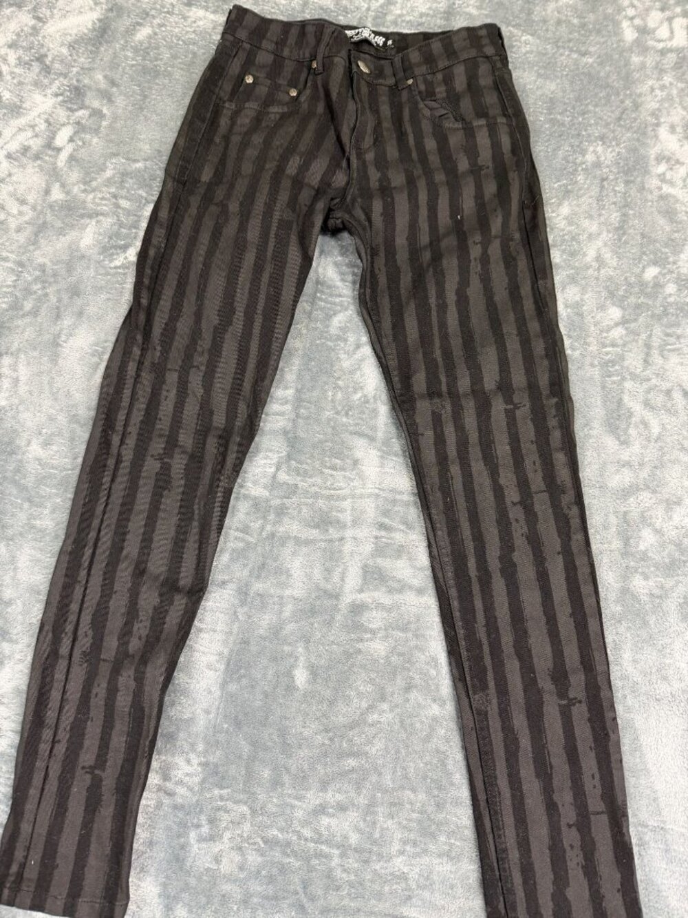 Kreepsville 666 Black Striped Skinny Jeans Mens Size 30 Goth Punk Style